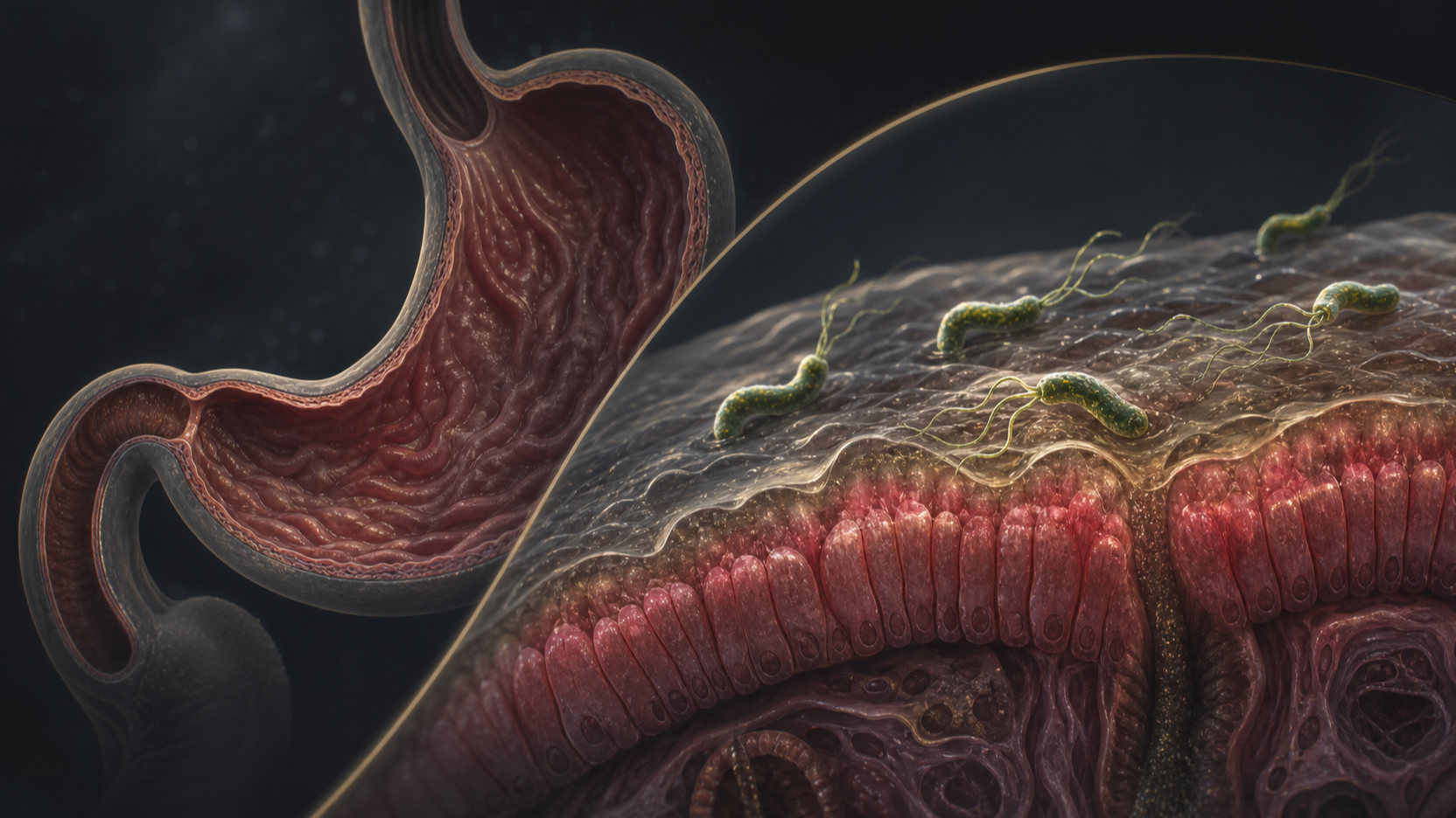 Original medical illustration for: Current Approaches to Managing Helicobacter Pylori Infection: A Patient's Guide