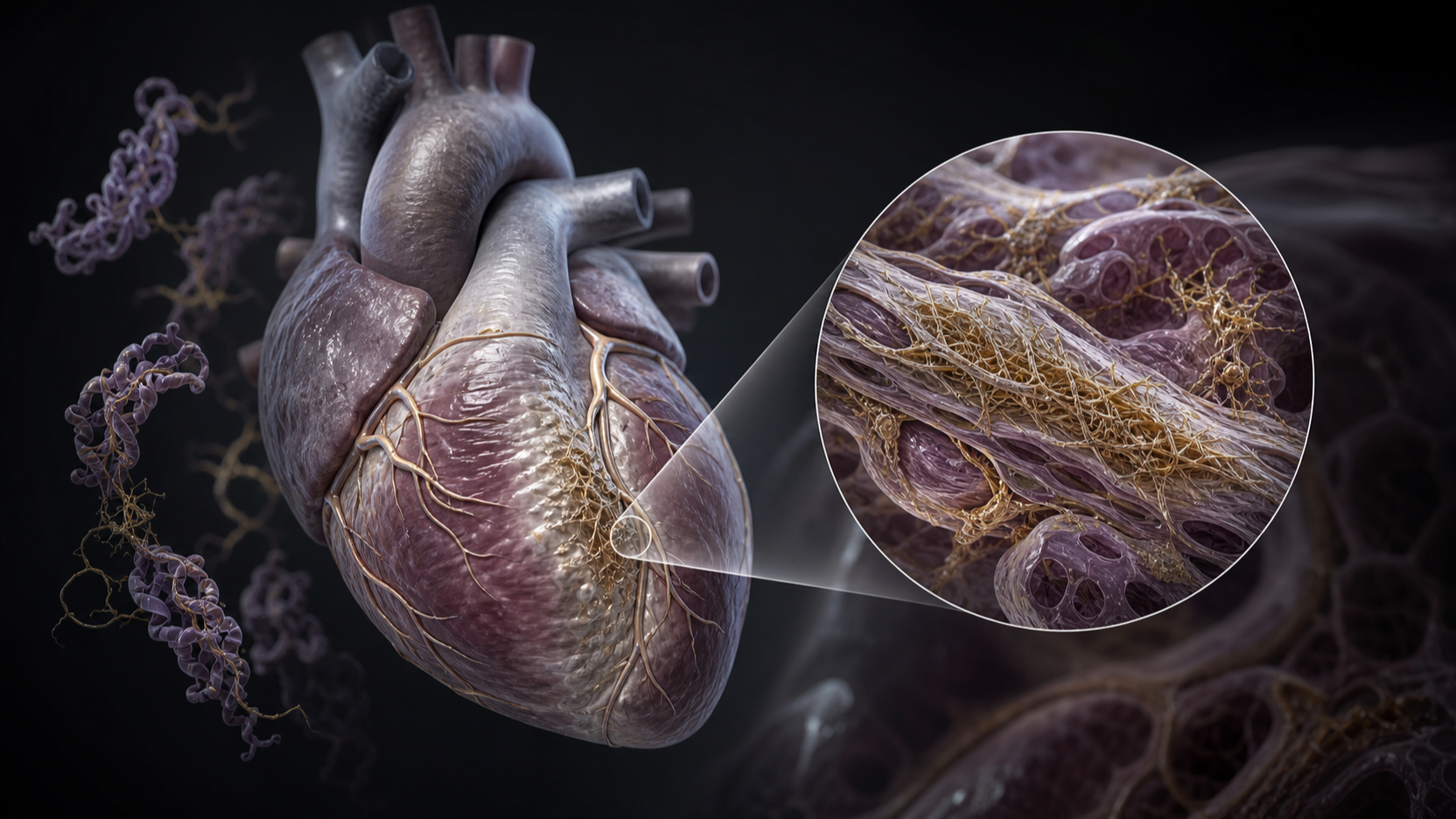 Original medical illustration for: When Athletic Performance Declines: A Case of Heart Failure Revealing Hidden Amyloidosis