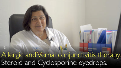 Conjuntivitis alérgica y tratamiento de la conjuntivitis vernal. Colirios de corticoides y colirios de ciclosporina. 3