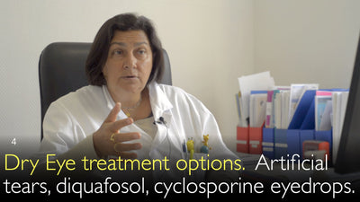 Opciones de tratamiento del ojo seco. Lágrimas artificiales, diquafosol, colirios de ciclosporina. 4