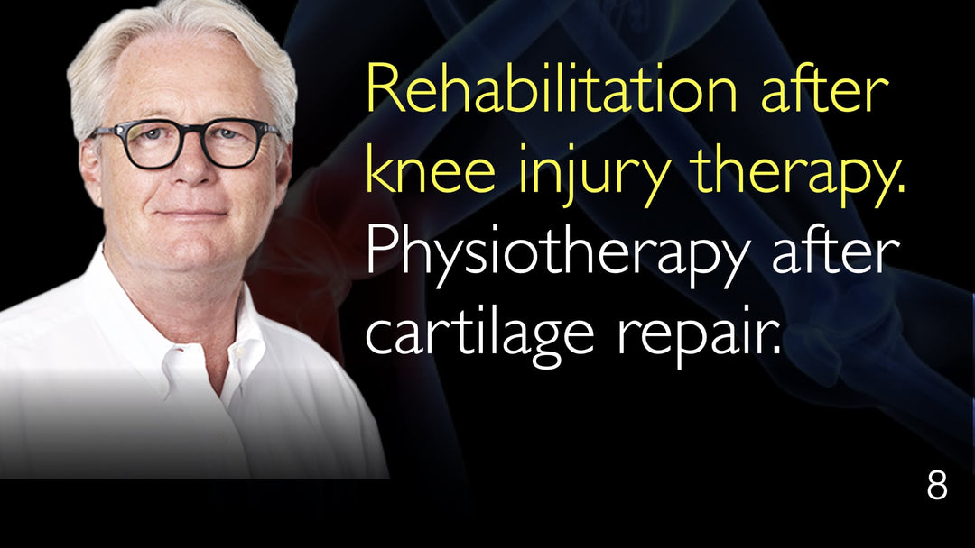 Rehabilitación tras la terapia de lesión de rodilla. Fisioterapia tras la reparación del cartílago. 8
