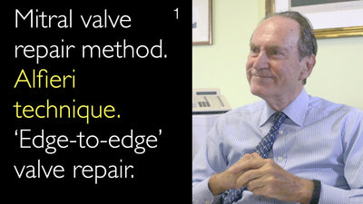 Método de reparación de la válvula mitral. Técnica de Alfieri. Reparación valvular 'borde a borde'. 1