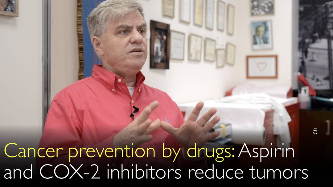 Prevención del cáncer mediante medicamentos. El ácido acetilsalicílico y los inhibidores de la COX-2 retrasan la aparición de cánceres y de la enfermedad de Alzheimer.